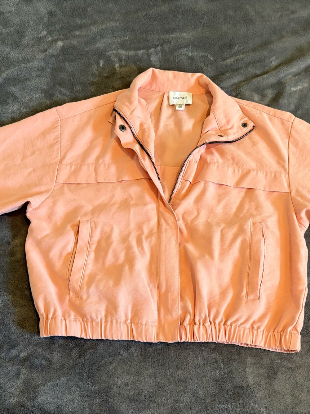 Nine West Pink Zip-up Jacket XS| Lightweight casual Bomber Jacket with pockets
